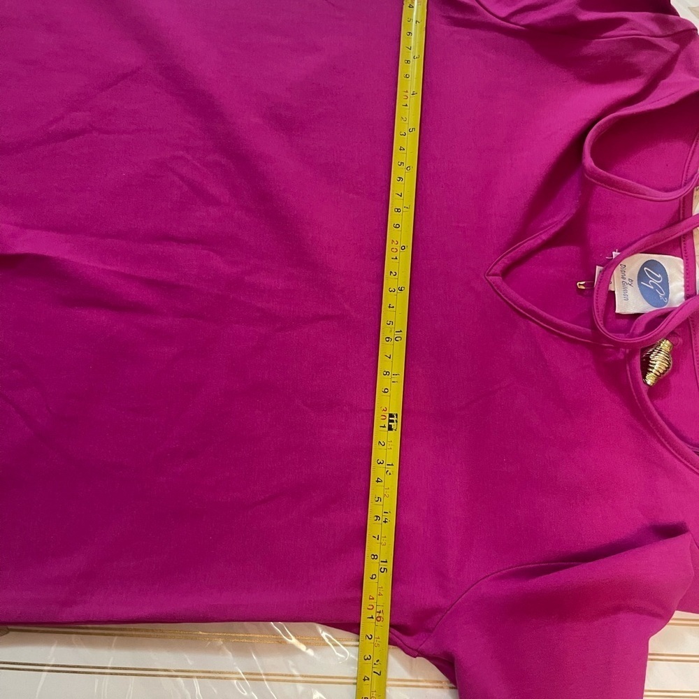 DG2 Diane Gillman Fuchsia Pullover Blouse Tank Top Size XS Flare Sleeves - Picture 4 of 7